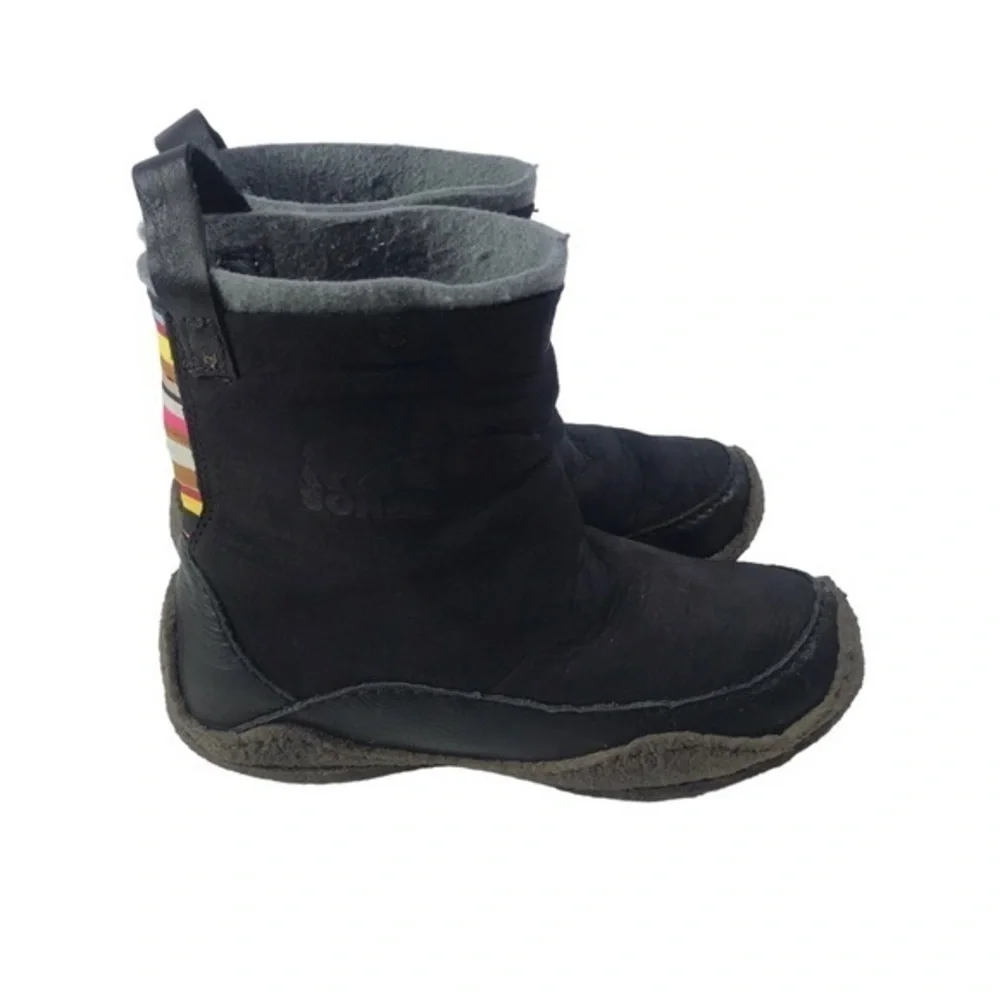SOREL Fernie Nubuck Leather Wool Lined Stripe Boot size 8 women’s